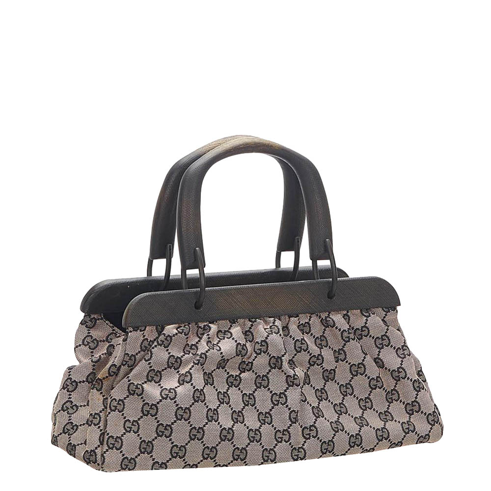 

Gucci Black GG Canvas Shoulder Bag, Beige