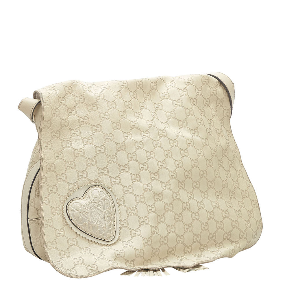 

Gucci White Leather Tribeca Messenger