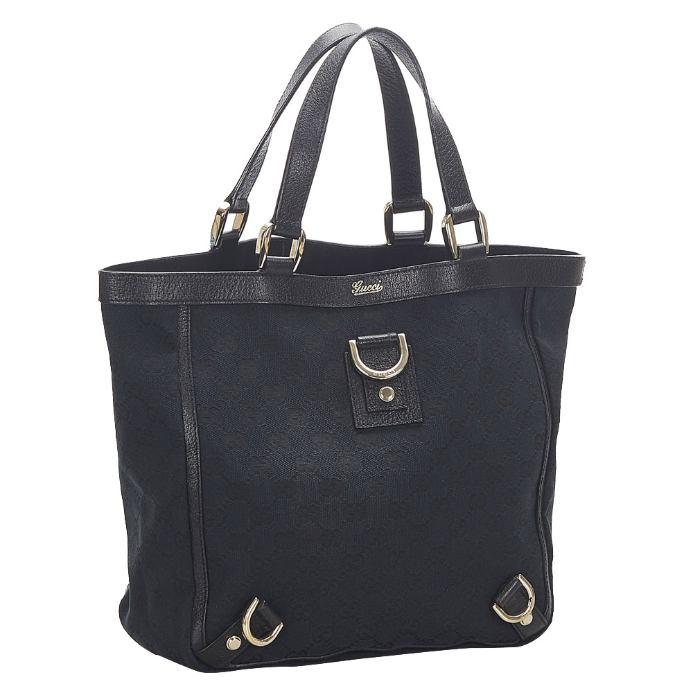 

Gucci Black GG Canvas Abbey D-Ring Hobo Bag