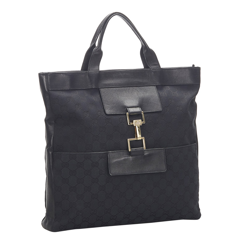 

Gucci Black GG Canvas Tote Bag