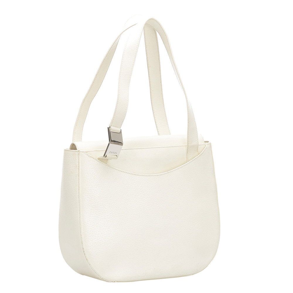 

Gucci White Leather Shoulder Bag