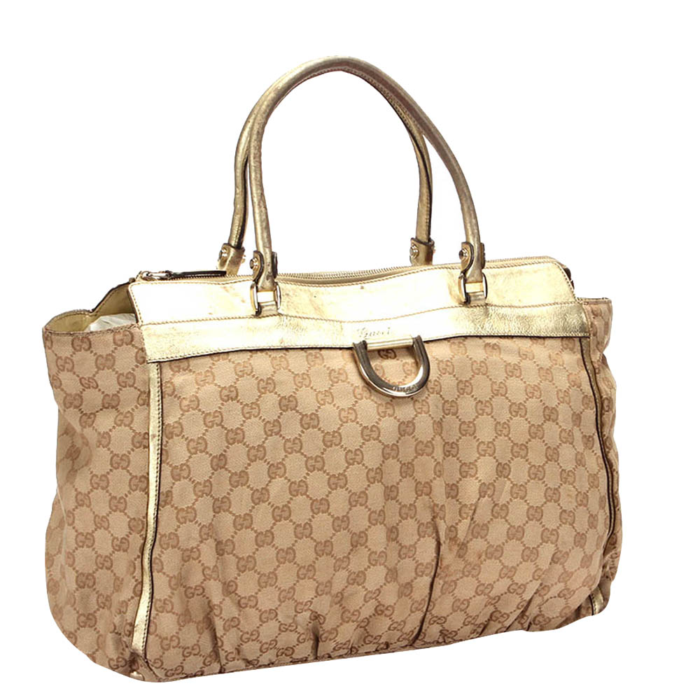 

Gucci Beige GG Canvas D-Ring Shoulder Bag