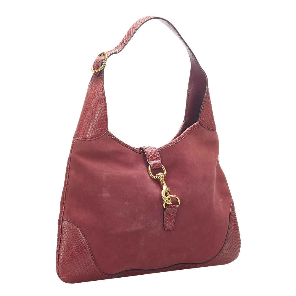 

Gucci Red Suede and Leather Jackie Shoulder Bag