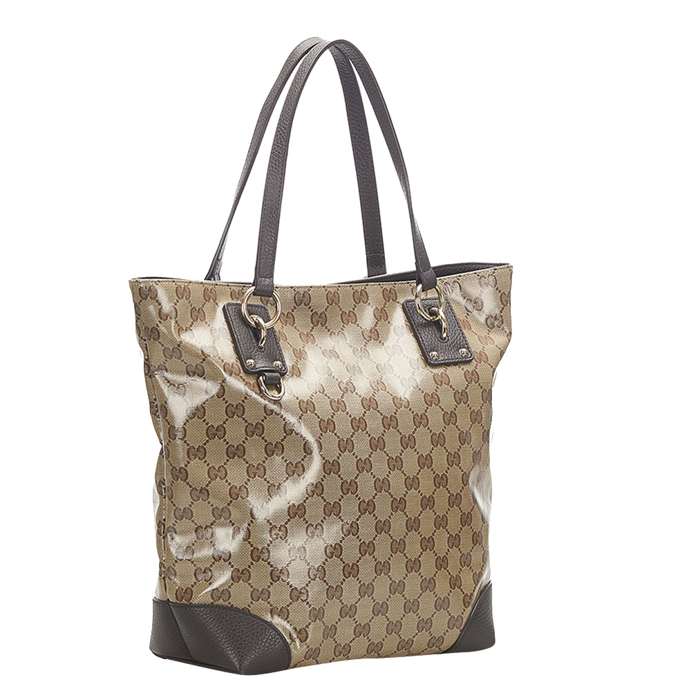 

Gucci Beige GG Cyrstal Canvas Tote Bag