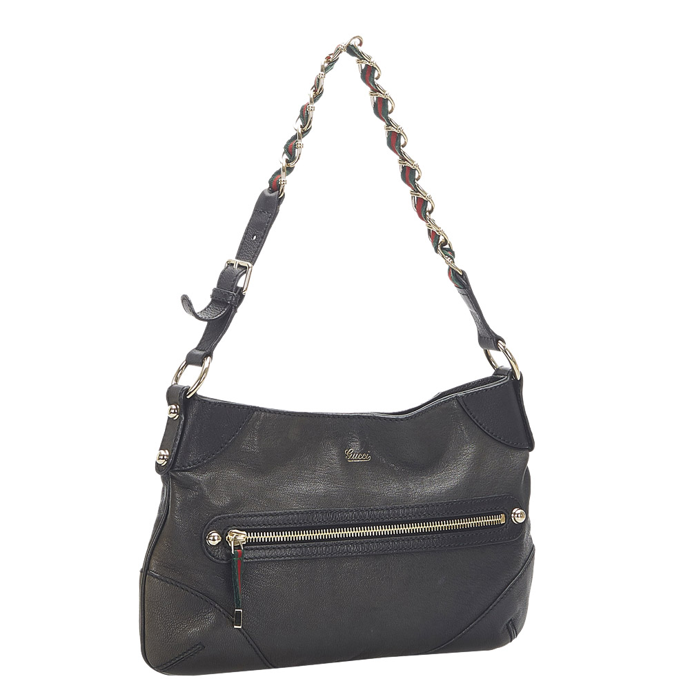 

Gucci Black Leather Capri Ranch Shoulder Bag