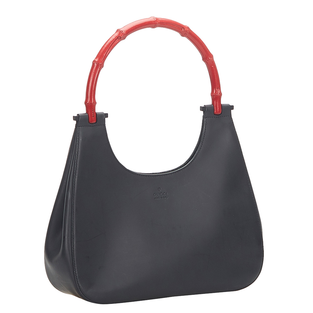 

Gucci Black Leather Bamboo Bag