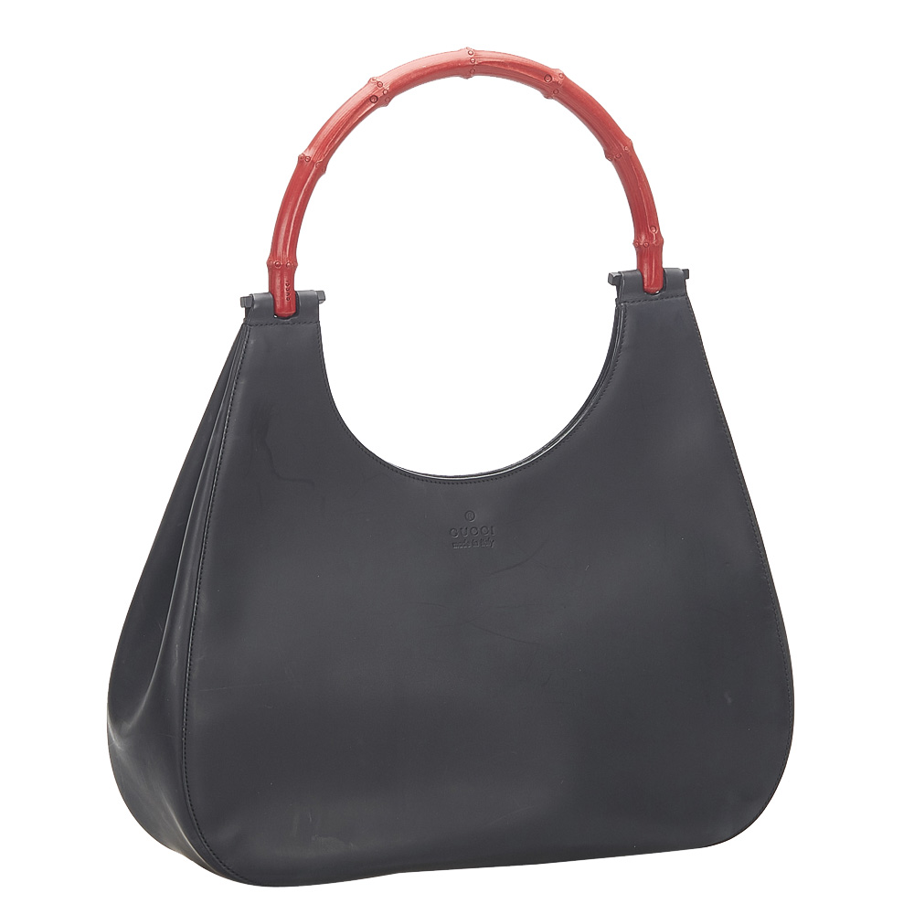

Gucci Black Leather Bamboo Bag