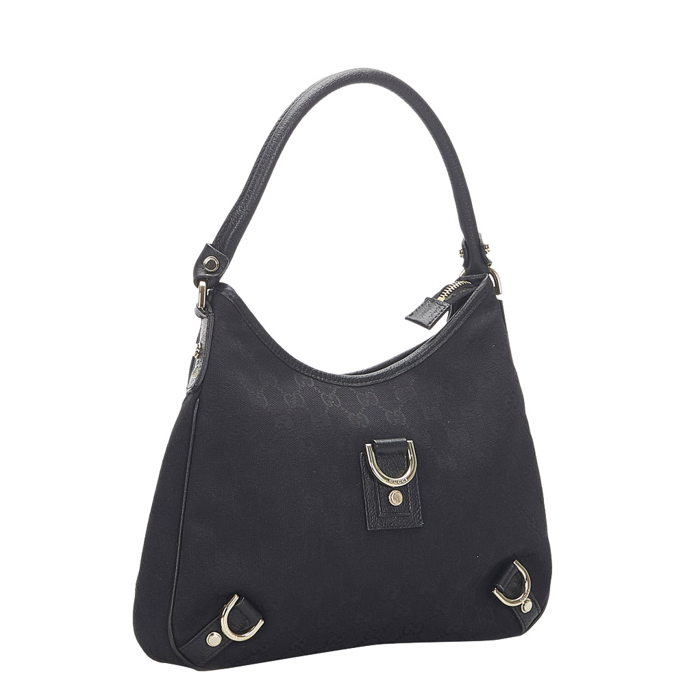 

Gucci Black GG Canvas Abbey Hobo Bag
