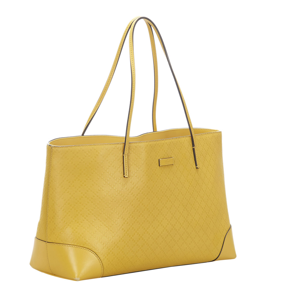 

Gucci Yellow Leather Diamante Bright Tote Bag