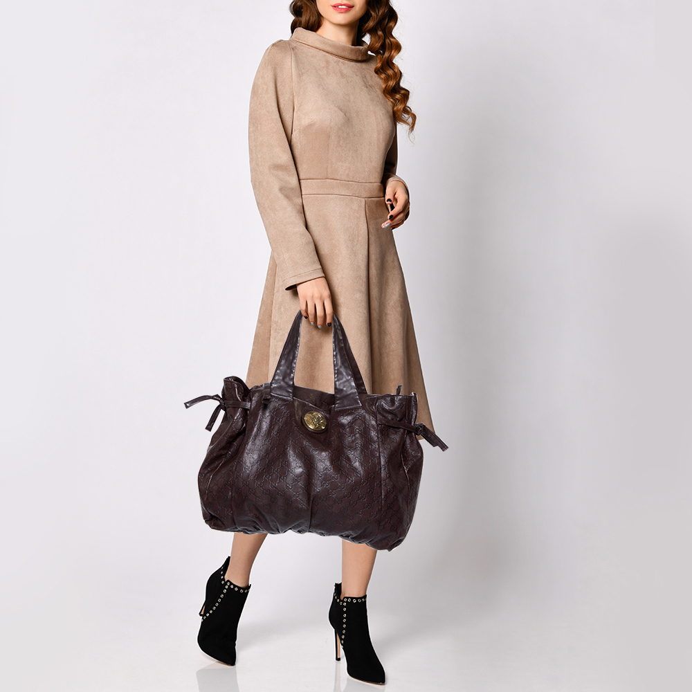

Gucci Dark Brown Guccissima Leather Large Hysteria Tote