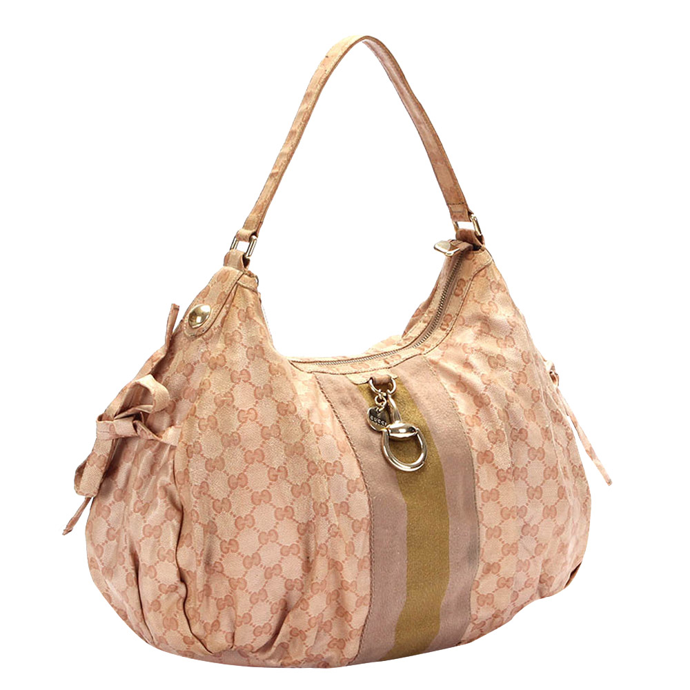 

Gucci Pink GG Canvas Web Shoulder Bag, Multicolor