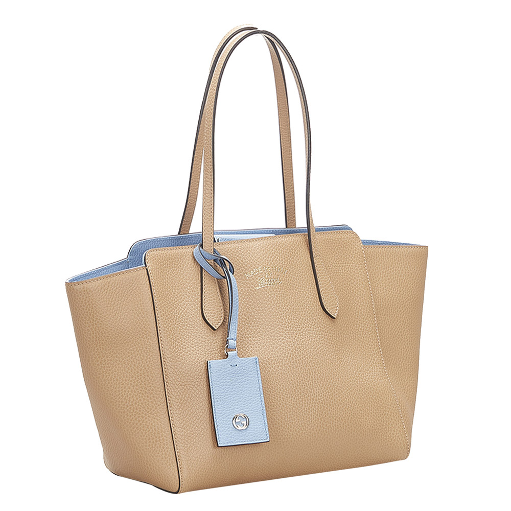 

Gucci Beige Leather Swing Tote Bag