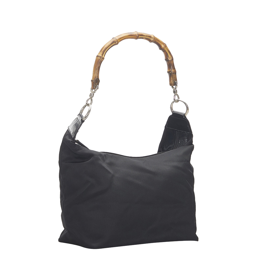 

Gucci Black Nylon Bamboo Shoulder Bag