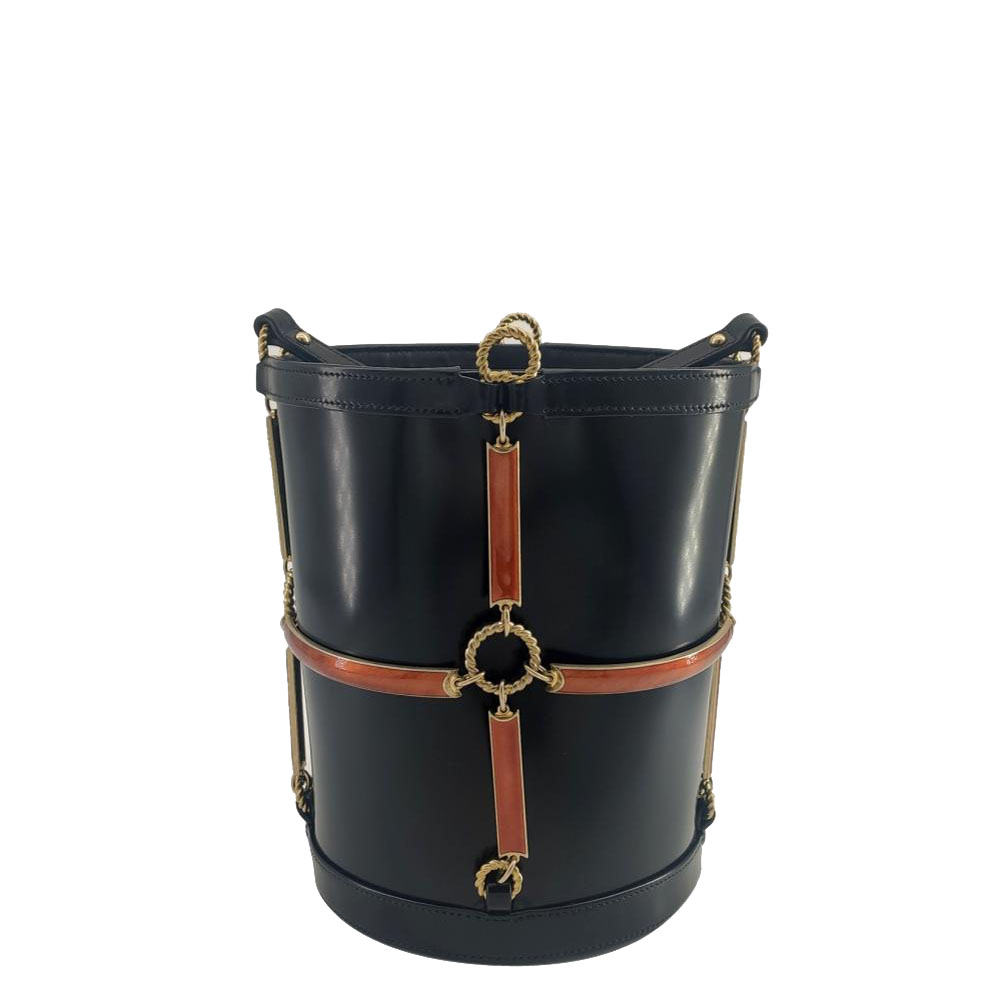 Pre-owned Gucci Black Leather Horsebit Shoulder Bag