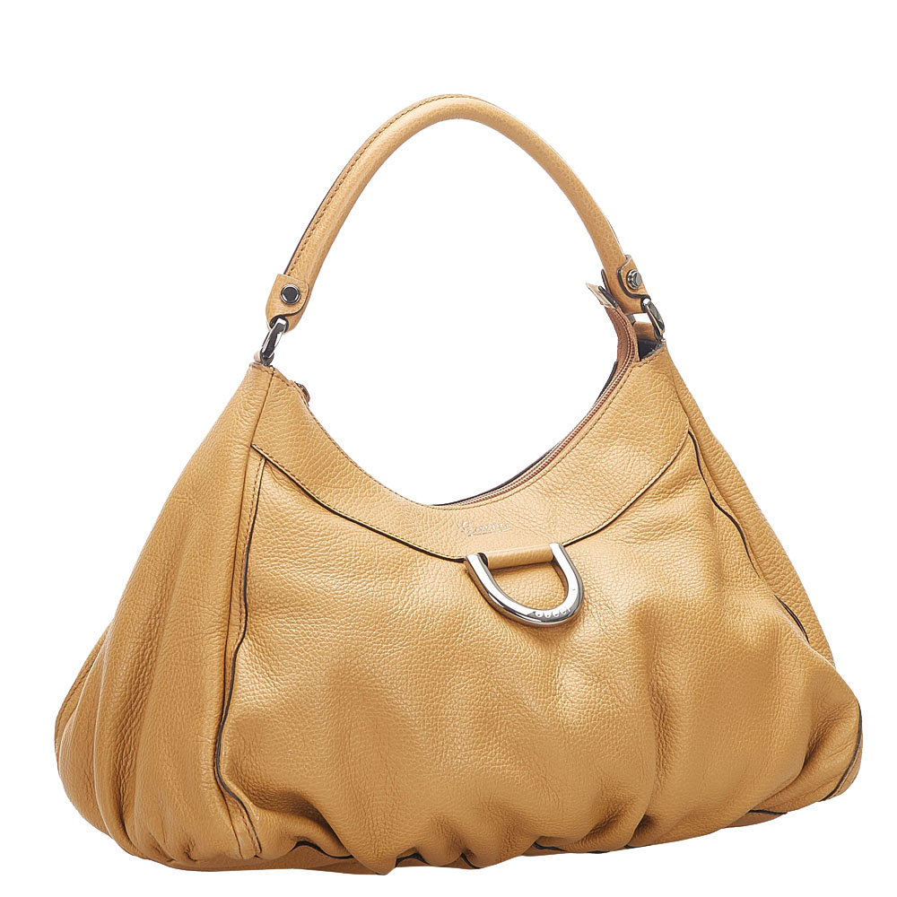 

Gucci Brown Leather Abbey D-Ring Bag, Beige