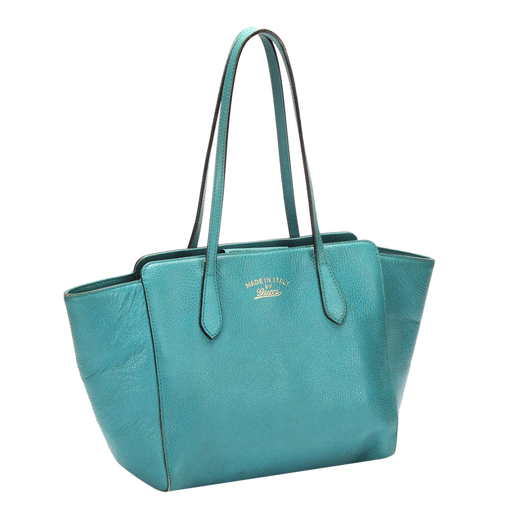 

Gucci Blue Leather Swing Tote Bag