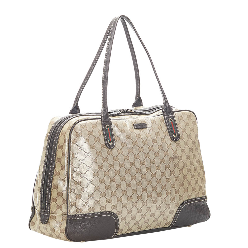 

Gucci Brown/Beige Crystal Canvas Princy Shoulder Bag
