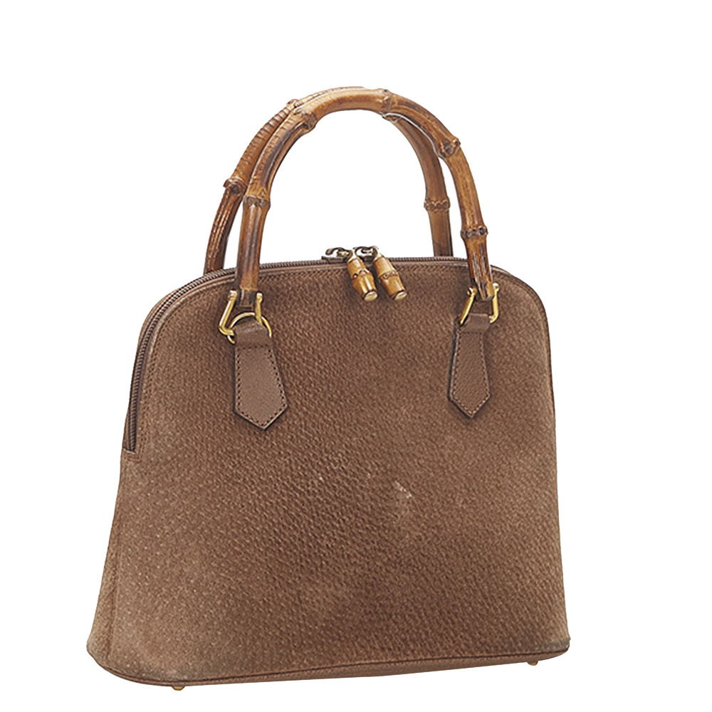 

Gucci Brown Leather Bamboo Bag