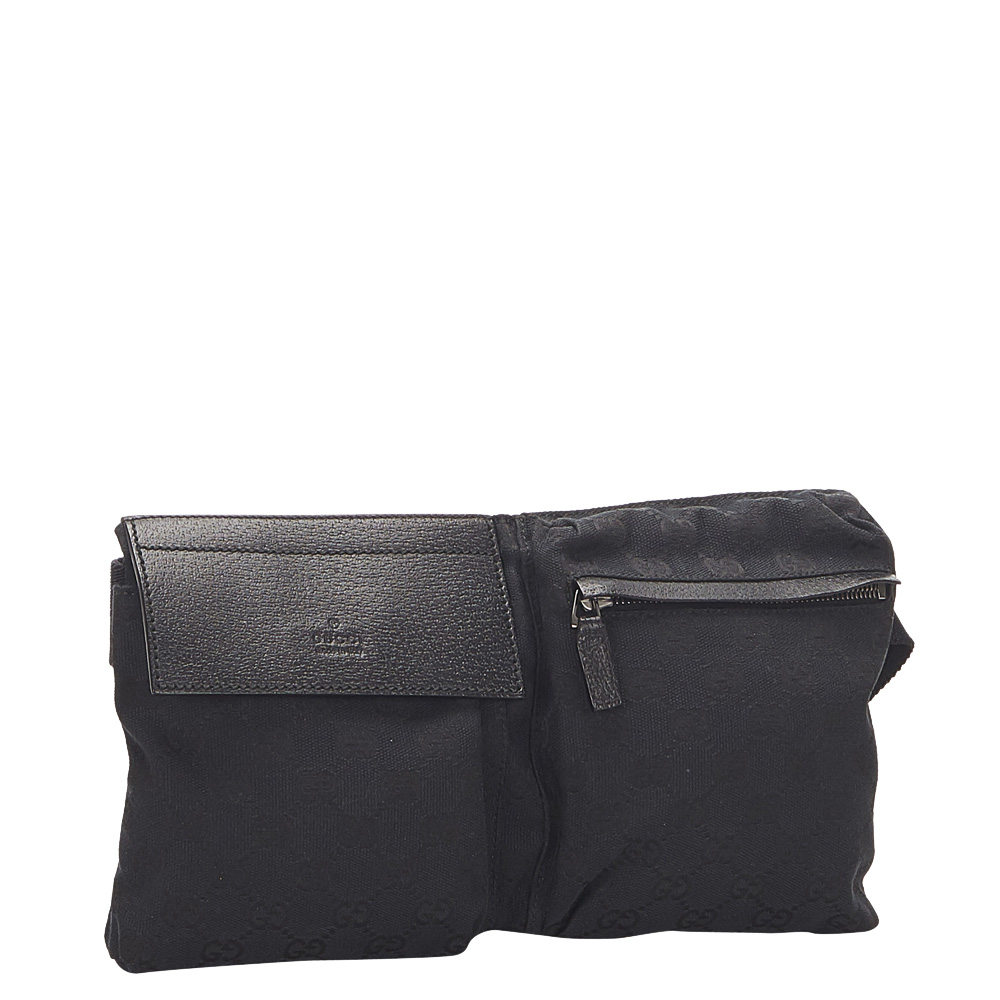 

Gucci Black GG Canvas Belt Bag