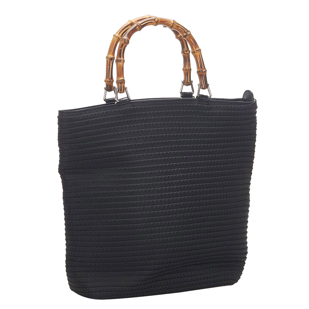 

Gucci Black Canvas Bamboo Bag