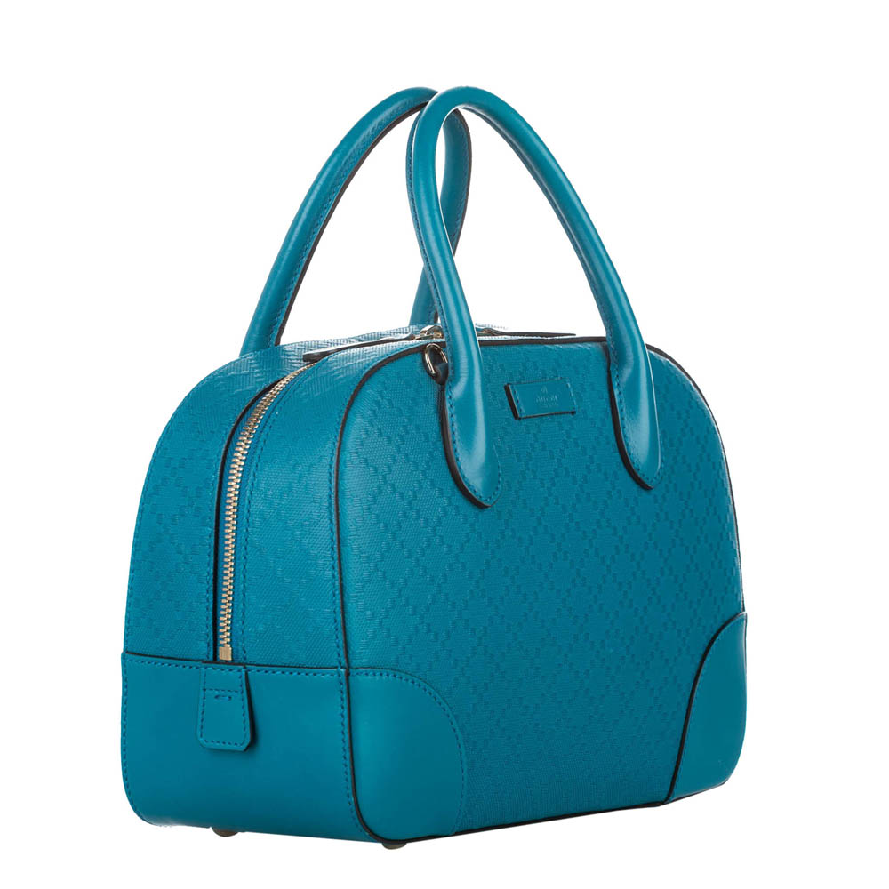 

Gucci Blue Diamante Leather Bright Top Handle Bag