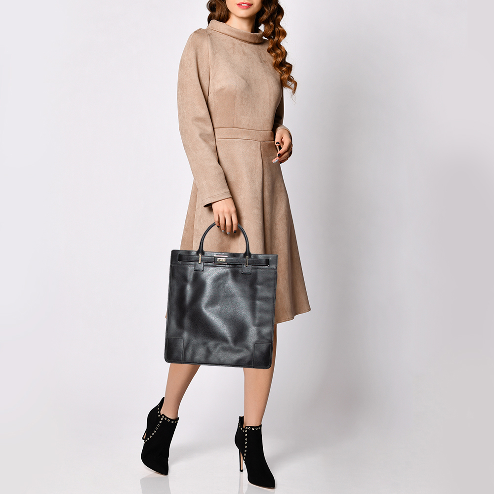 

Gucci Black Leather Vintage Tote