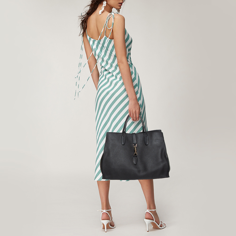 

Gucci Black Leather Medium Jackie Tote