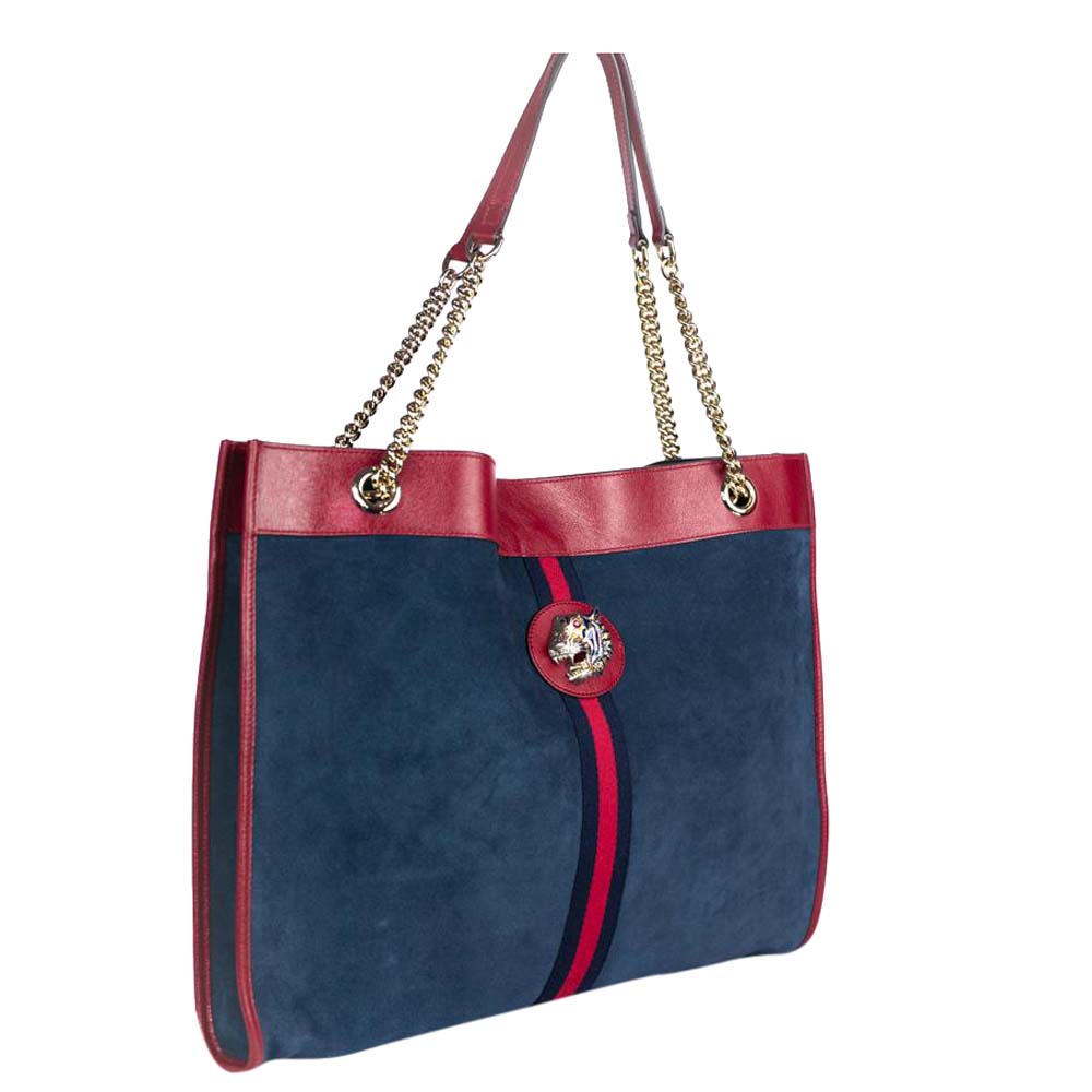 

Gucci Blue Velvet Rajah Tote Bag