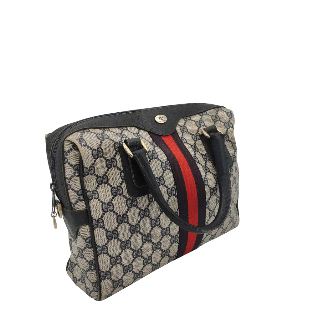 

Gucci Blue/Beige Supreme Canvas Vintage Shoulder Bag, Multicolor