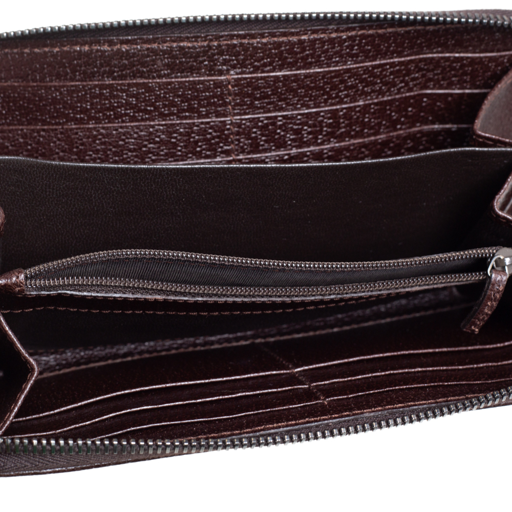 

Gucci Beige/Ebony GG Canvas and Leather Zip Around Wallet