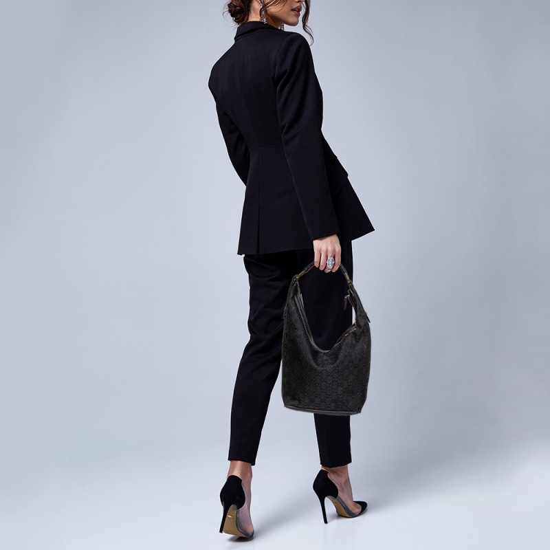 

Gucci Dark Blue/Black GG Canvas Hobo