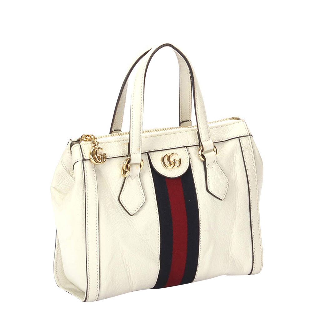 

Gucci White Leather Ophidia Satchel Bag, Multicolor