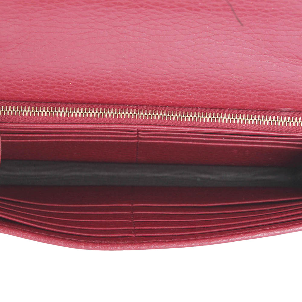 

Gucci Red Interlocking G Chain Leather Wallet on Chain Bag