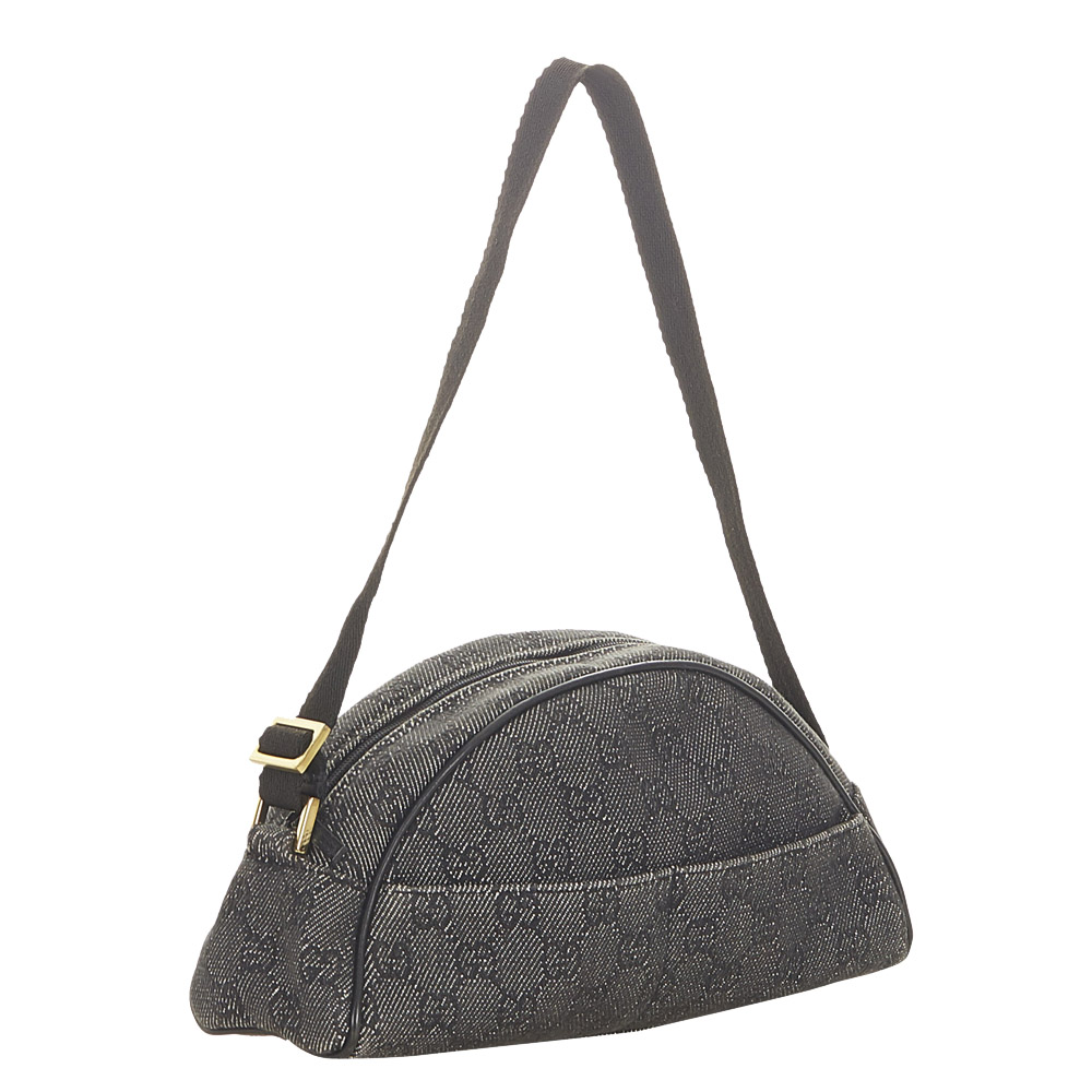 

Gucci Black GG Denim Shoulder Bag