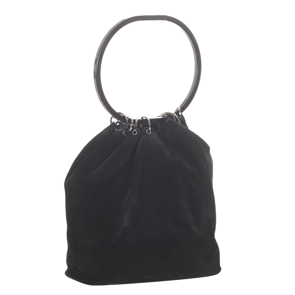 

Gucci Black Leather Ring Handle Bag