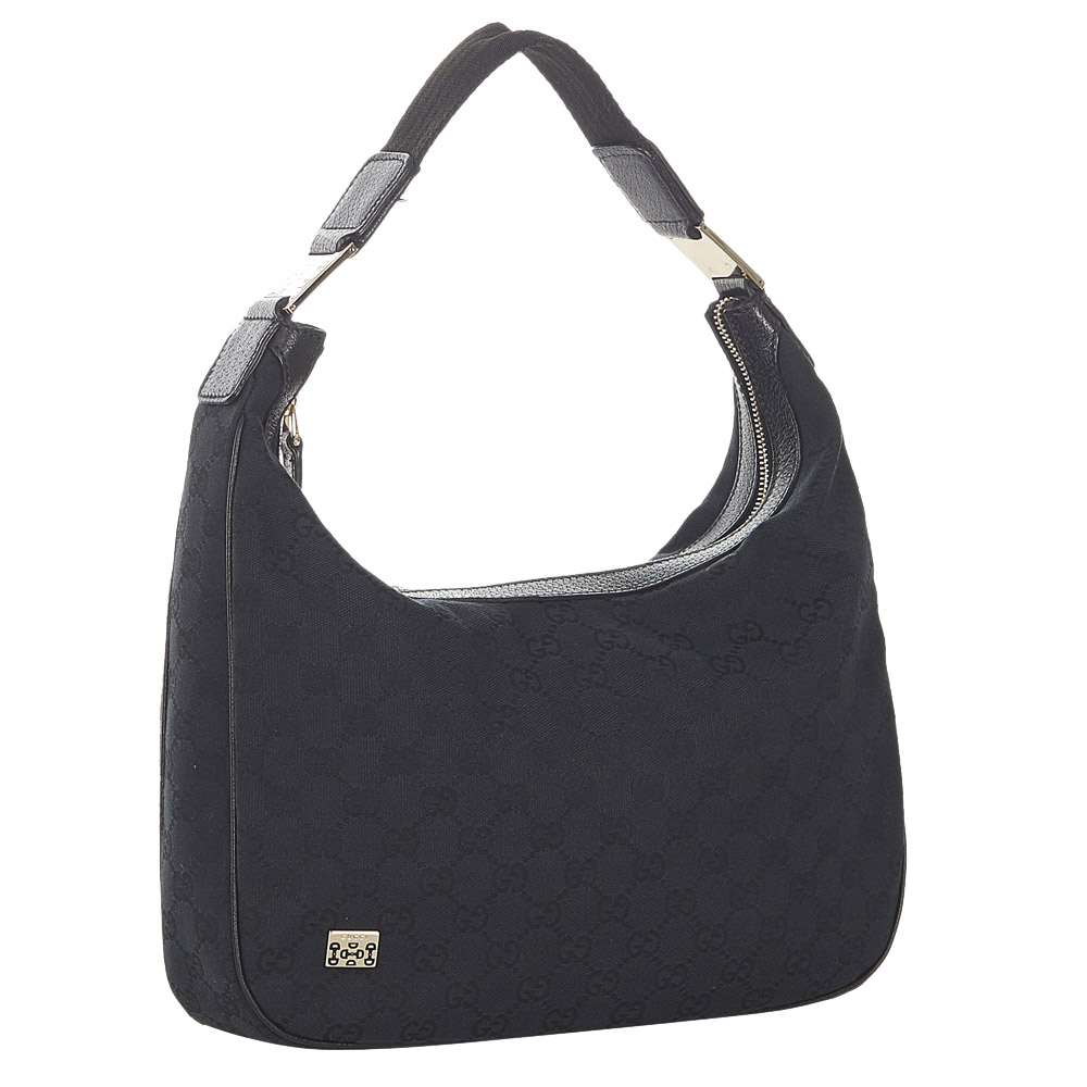 

Gucci Black GG Canvas Web Shoulder Bag