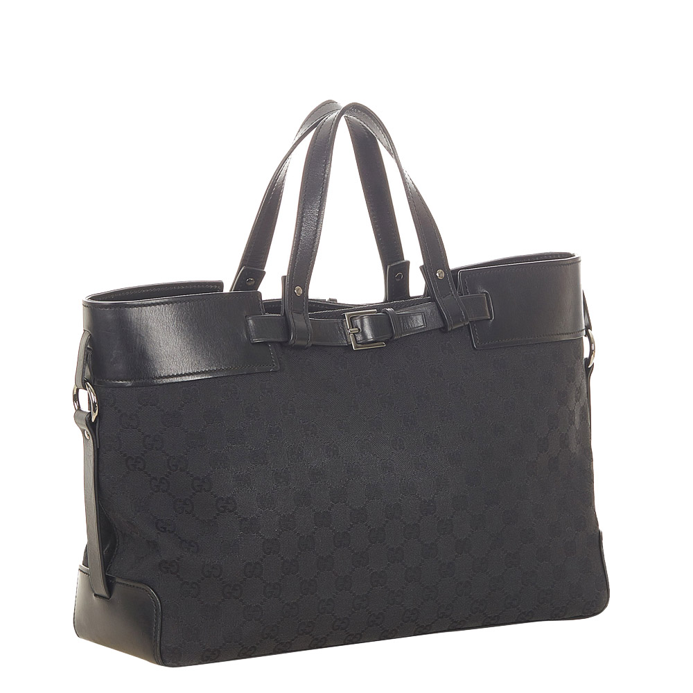 

Gucci Black GG Canvas Tote Bag
