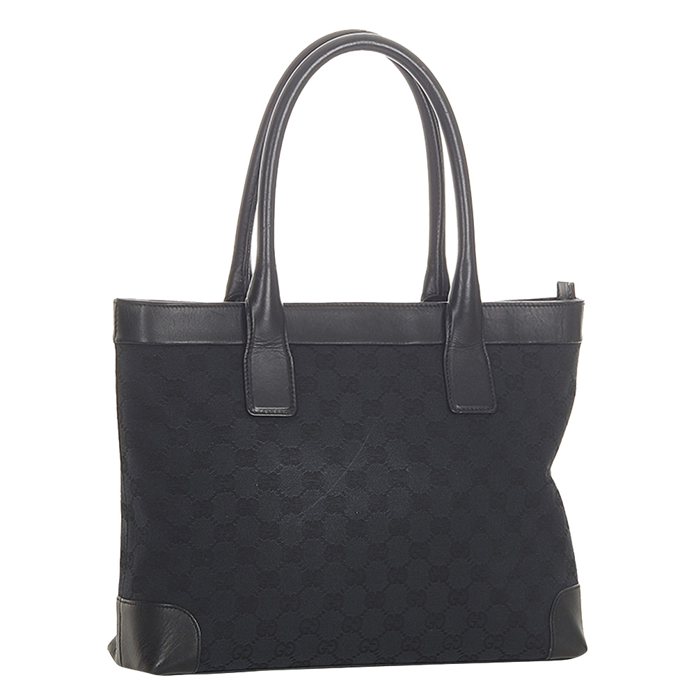 

Gucci Black GG Canvas Tote Bag