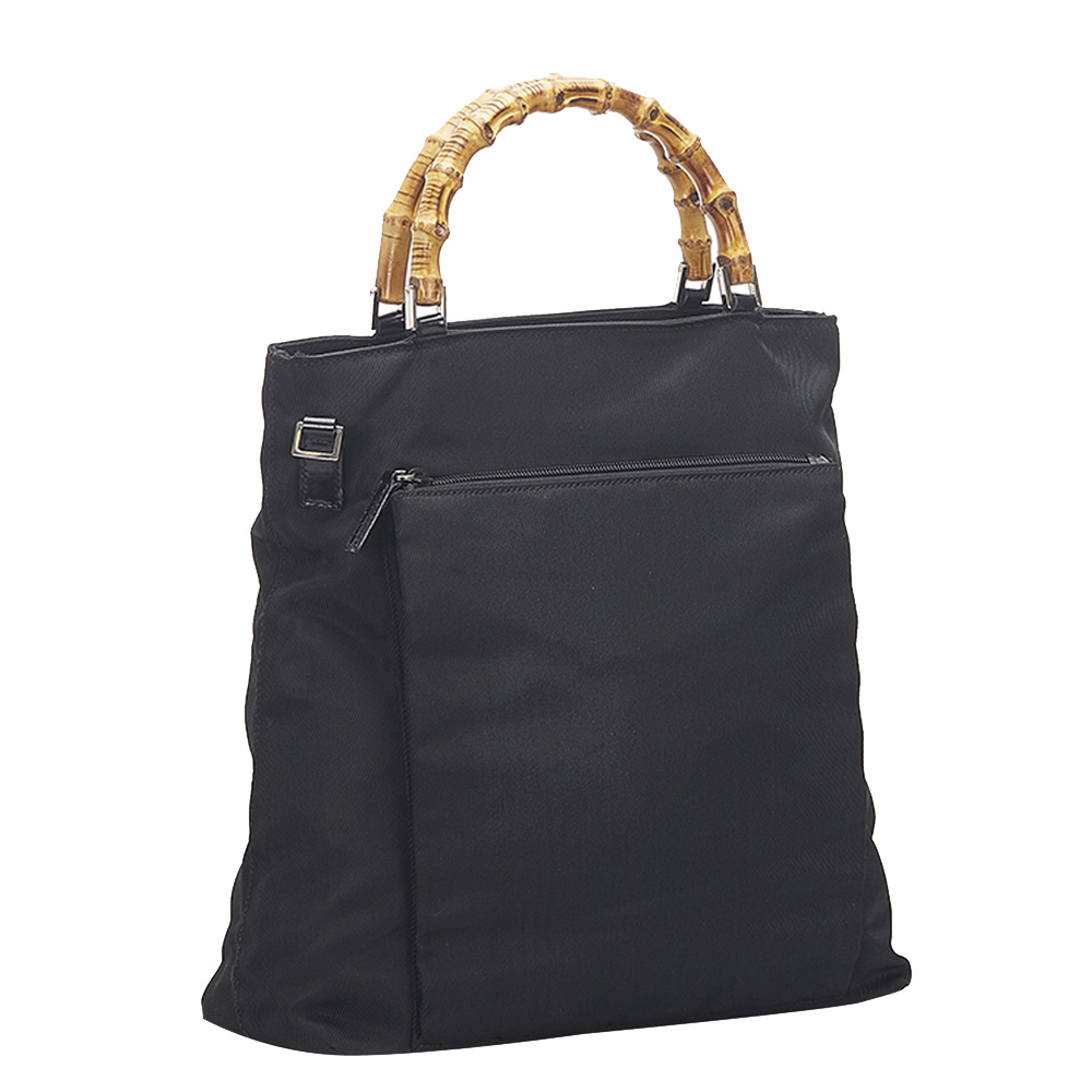 

Gucci Black Nylon Bamboo Bag