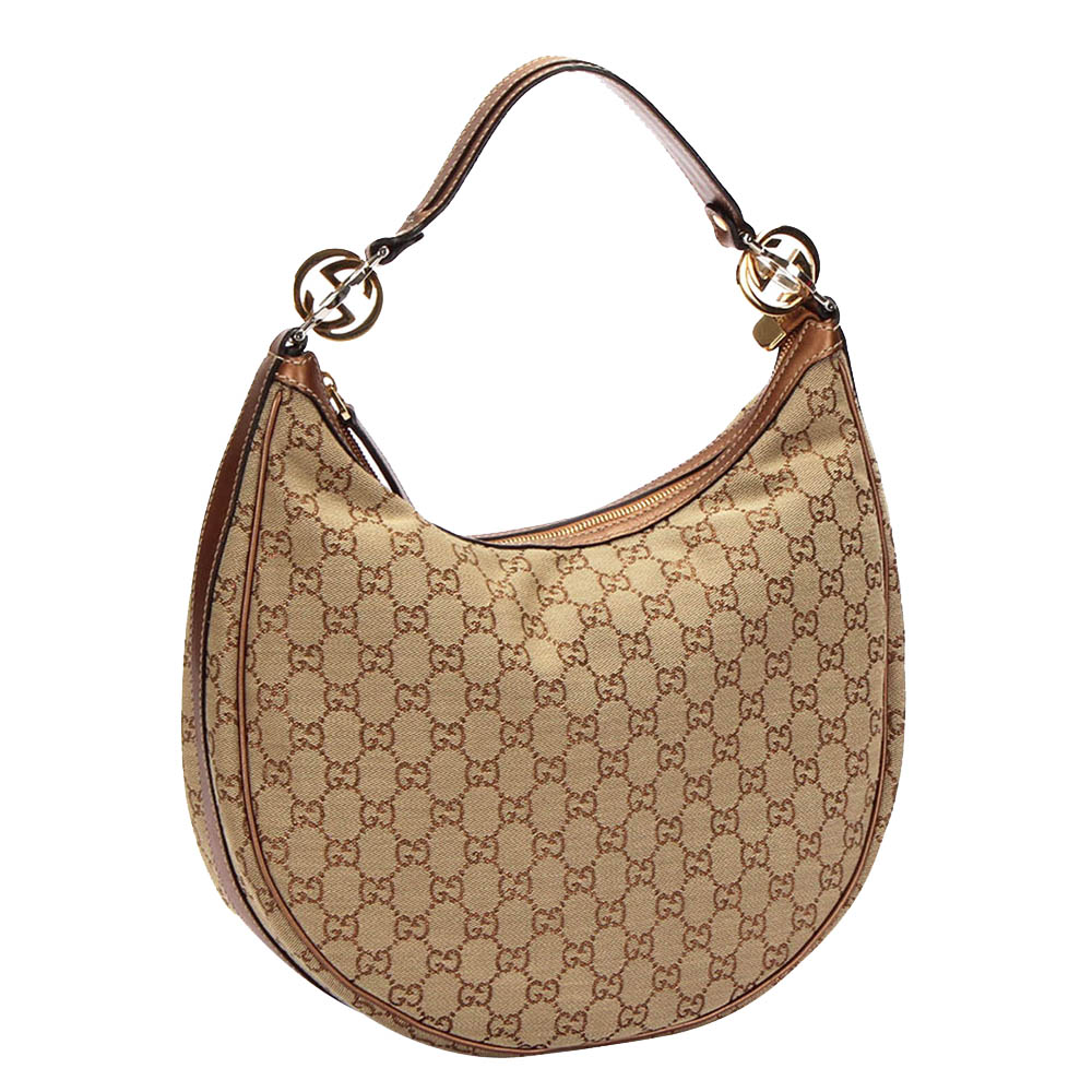 

Gucci Brown/Beige Canvas Twin Hobo Bag