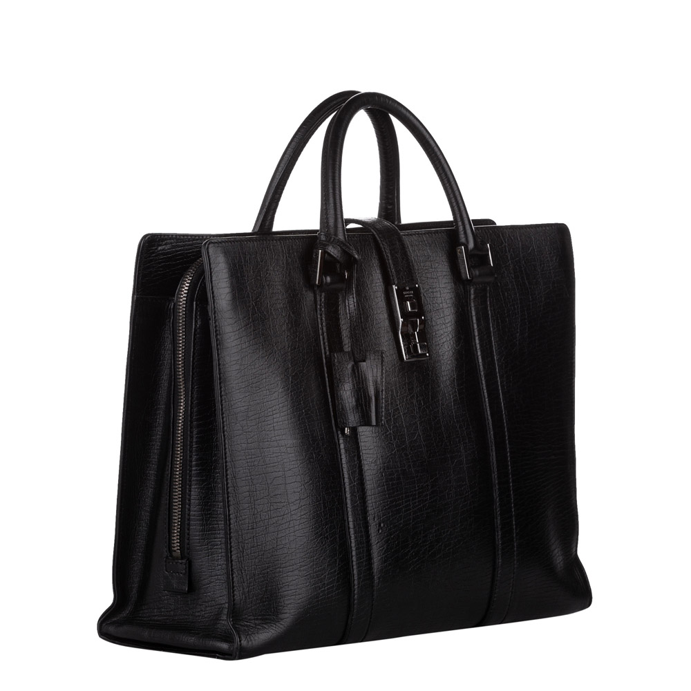 

Gucci Black Leather Business Bag