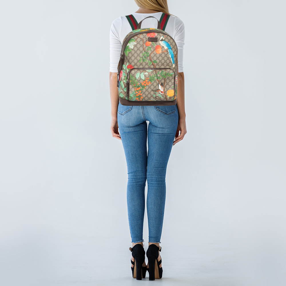 

Gucci Multicolor GG Supreme Tian Print Canvas and Leather Backpack