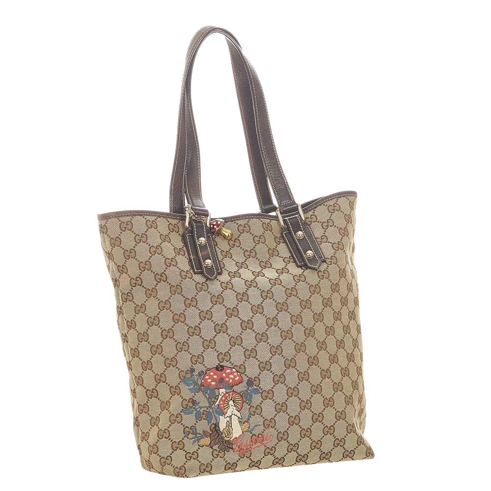 

Gucci Beige/Brown GG Canvas Mushrooms Tote Bag