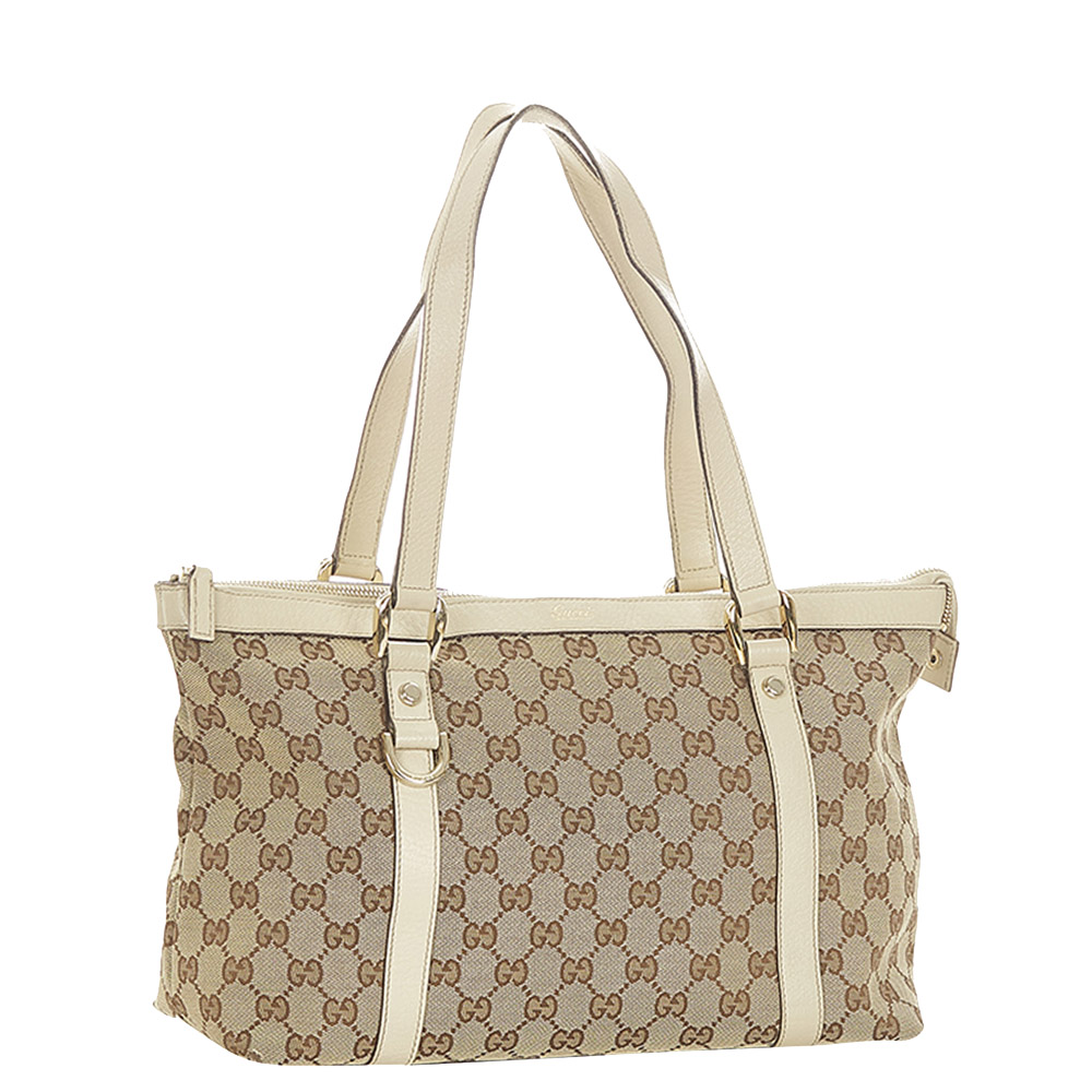 

Gucci Brown Canvas Abbey Shoulder Bag, Beige