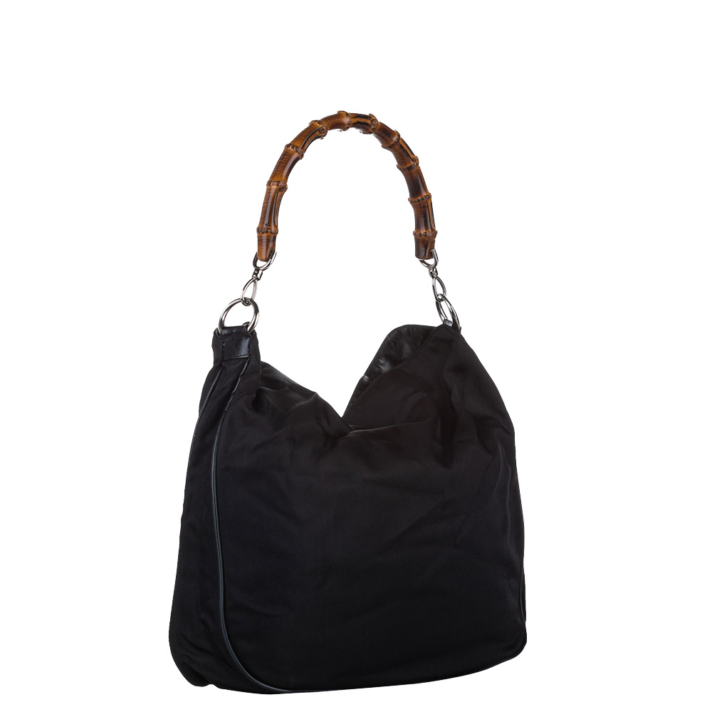 

Gucci Black Nylon Bamboo Bag