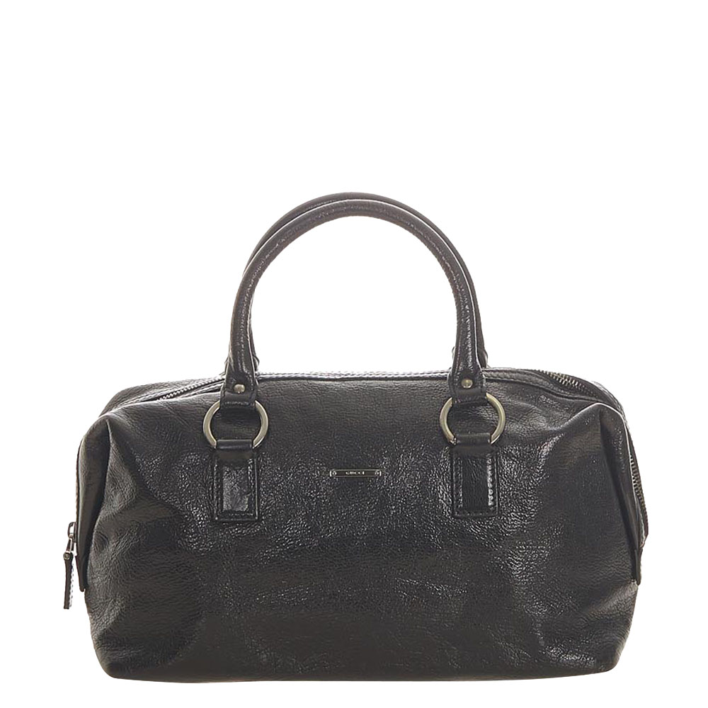 Pre-owned Gucci Black Leather Satchel