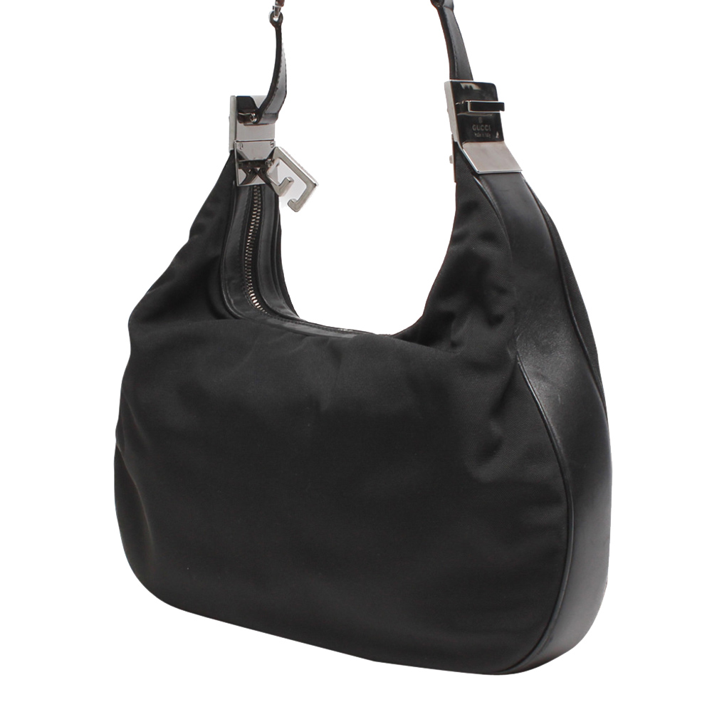

Gucci Black Canvas Hobo Bag