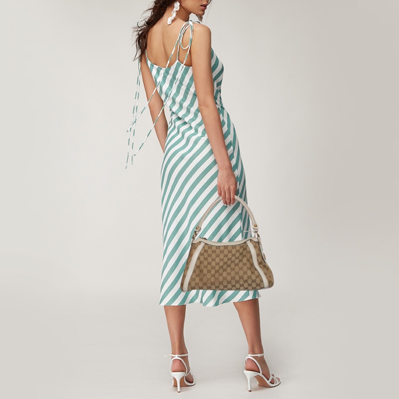 

Gucci White/Beige GG Canvas and Leather Scarlett Hobo