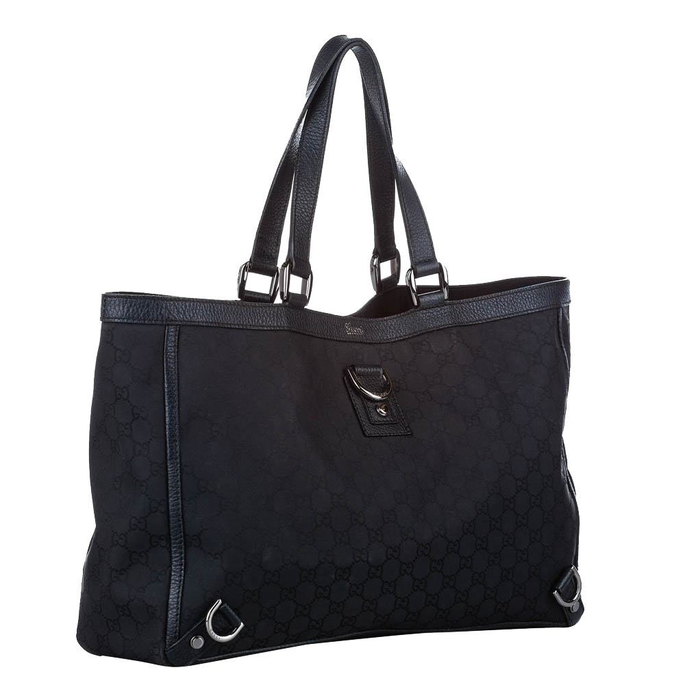 

Gucci Black GG Canvas Abbey D-Ring Tote Bag