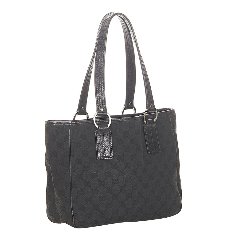 

Gucci Black GG Canvas Tote Bag